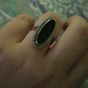 Black Stone silver ring